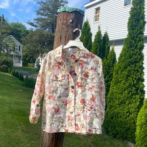 vintage floral lace button down